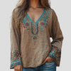 Dames geborduurde blouse