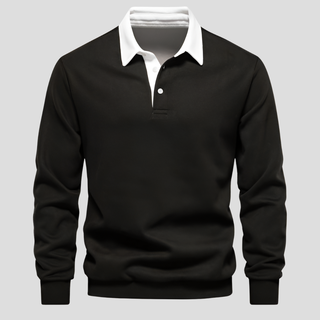 Heren poloshirt met lange mouwen