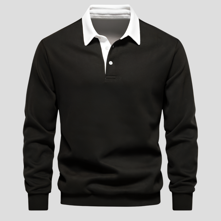 Heren poloshirt met lange mouwen