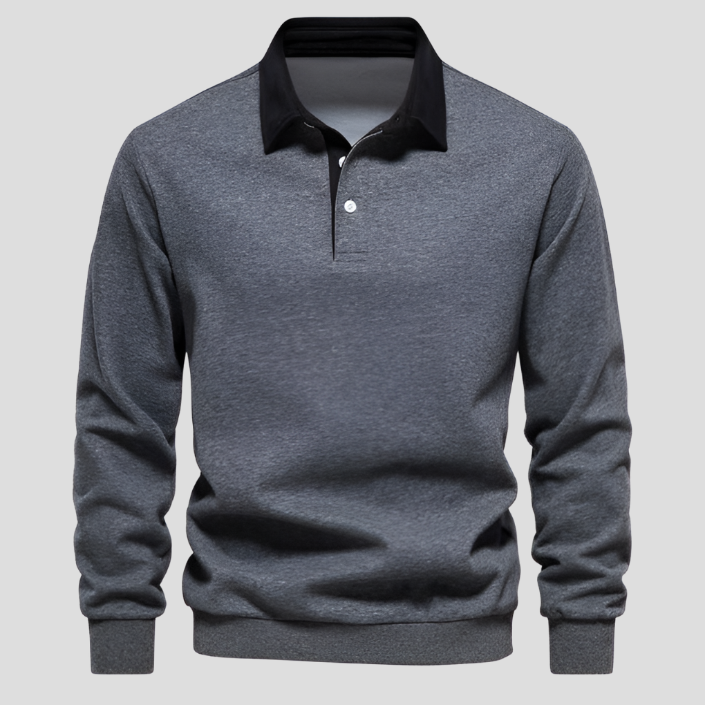 Heren poloshirt met lange mouwen