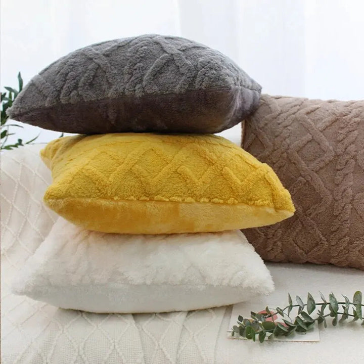 CozyNest - Vintage Gebreide Pluche Kussenhoes 45x45 cm