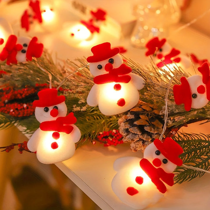 GlowFest - LED LichtSlinger Met Pluche Sneeuwpoppen 1.5m Warm Licht