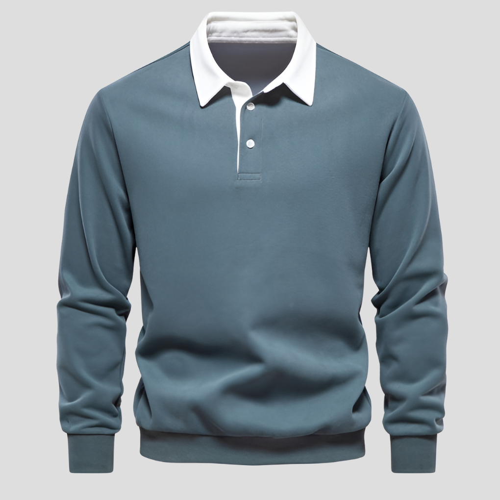 Heren poloshirt met lange mouwen