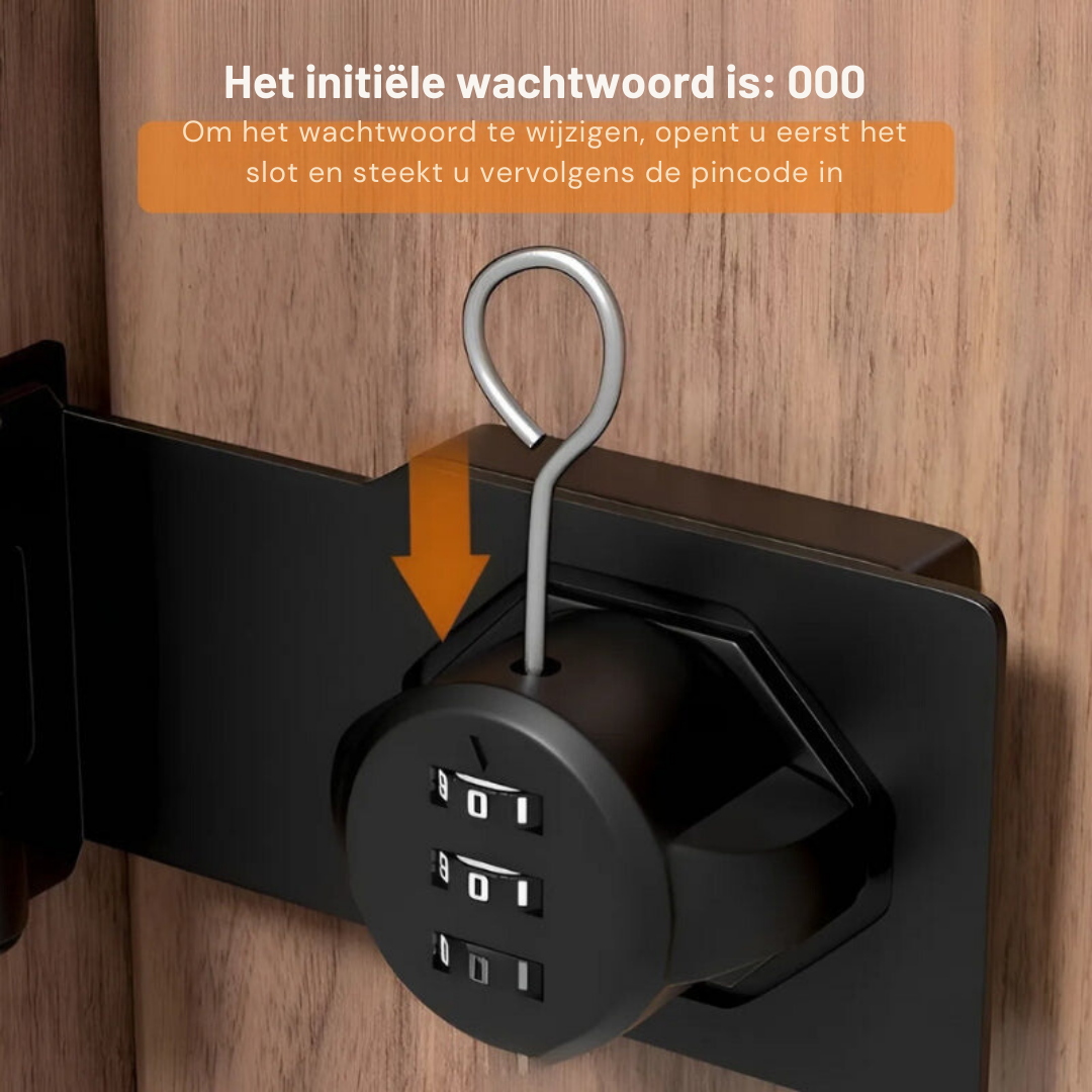 LockSecure - Sleutelloos Combinatieslot Voor Kast, Deur en Lade Beveiliging