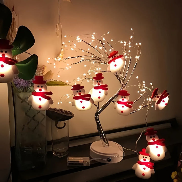 GlowFest - LED LichtSlinger Met Pluche Sneeuwpoppen 1.5m Warm Licht
