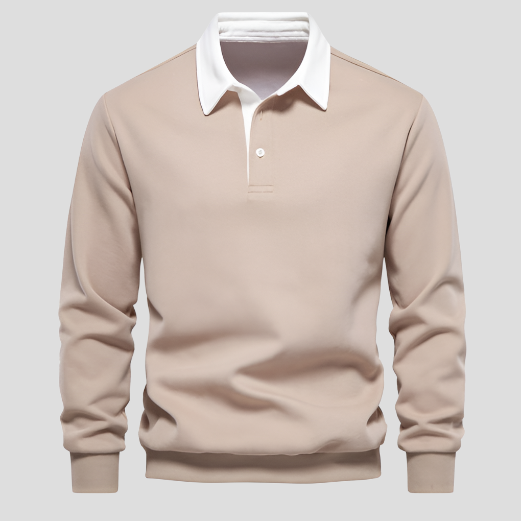 Heren poloshirt met lange mouwen