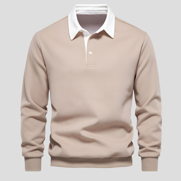 Heren poloshirt met lange mouwen