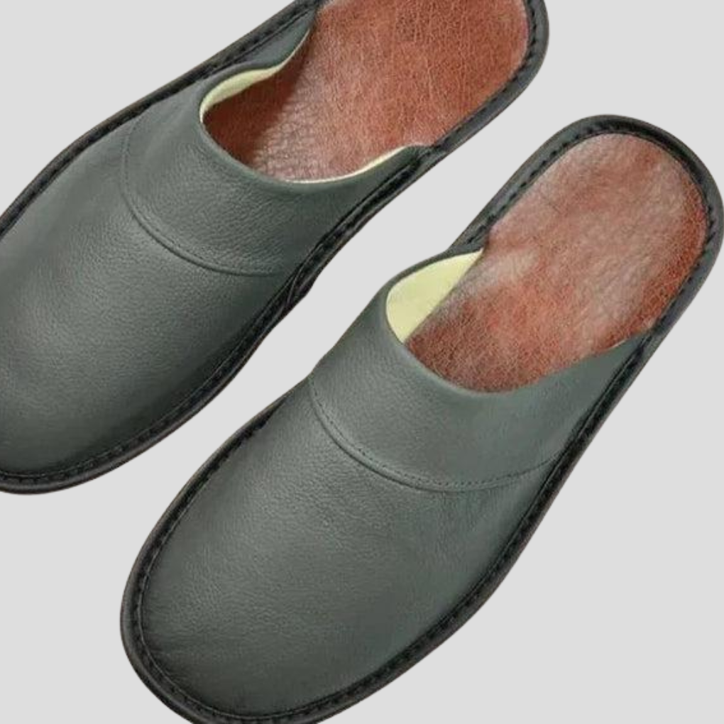 Heren leren pantoffels