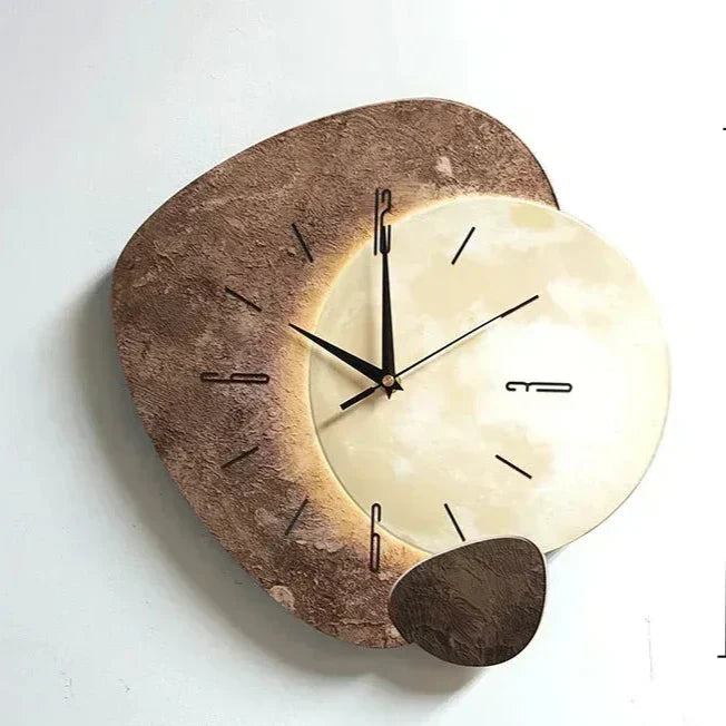 TimelyWood - Stijlvolle Houten Wanduhr 35cm Met Geruisloos Uurwerk Voor Moderne Interieurs