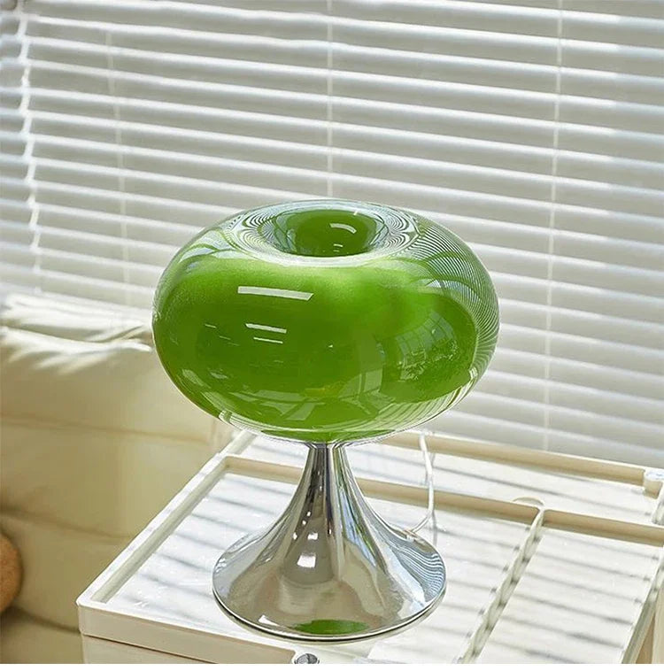 Lumière - Vintage Appel Tafellamp van Glas Met Bauhaus Stijl