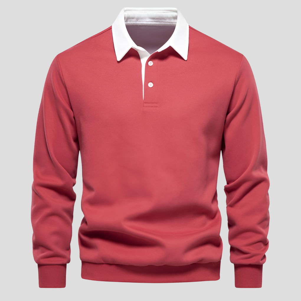 Heren poloshirt met lange mouwen