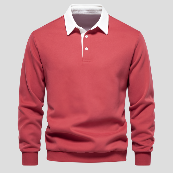 Heren poloshirt met lange mouwen