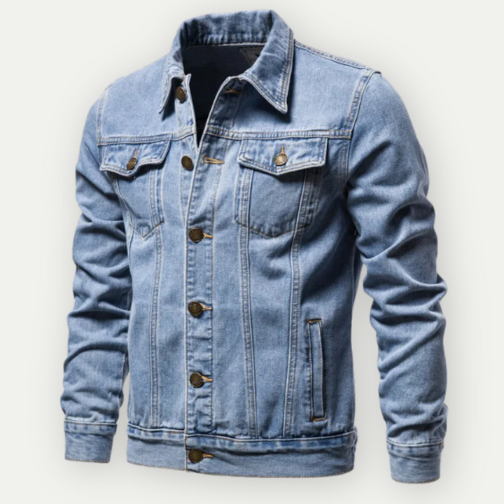 Heren denim truckerjack, klassieke stijl voor dagelijks gebruik