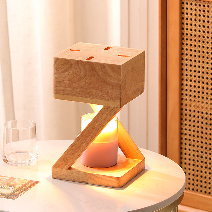 AromaLicht - Houten Kaarswarmer Lamp Voor Sfeervolle Aromatherapie
