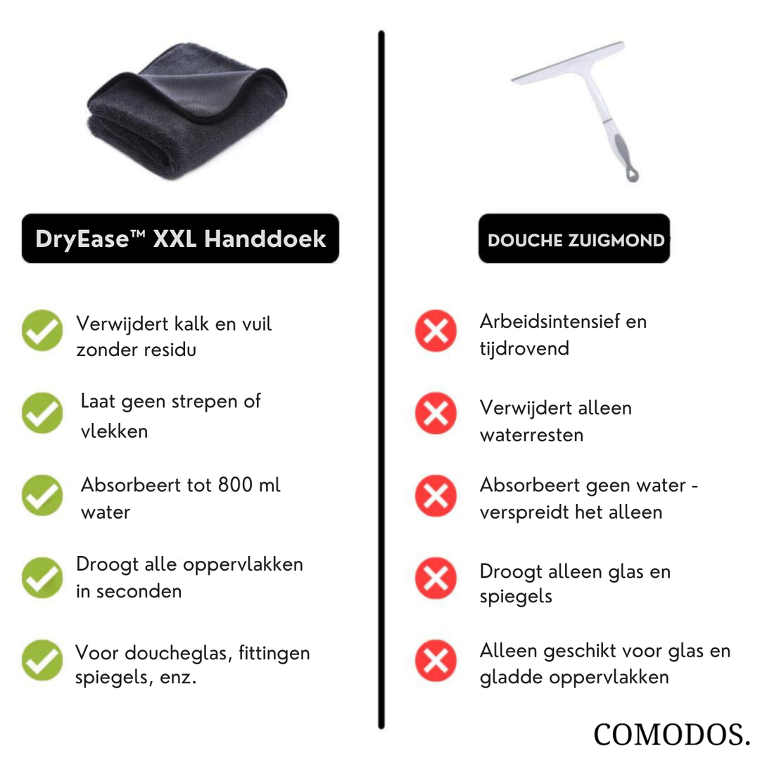 DryEase™ XXL Handdoek | Moeiteloos Drogen, Altijd Vlekkeloos Resultaat