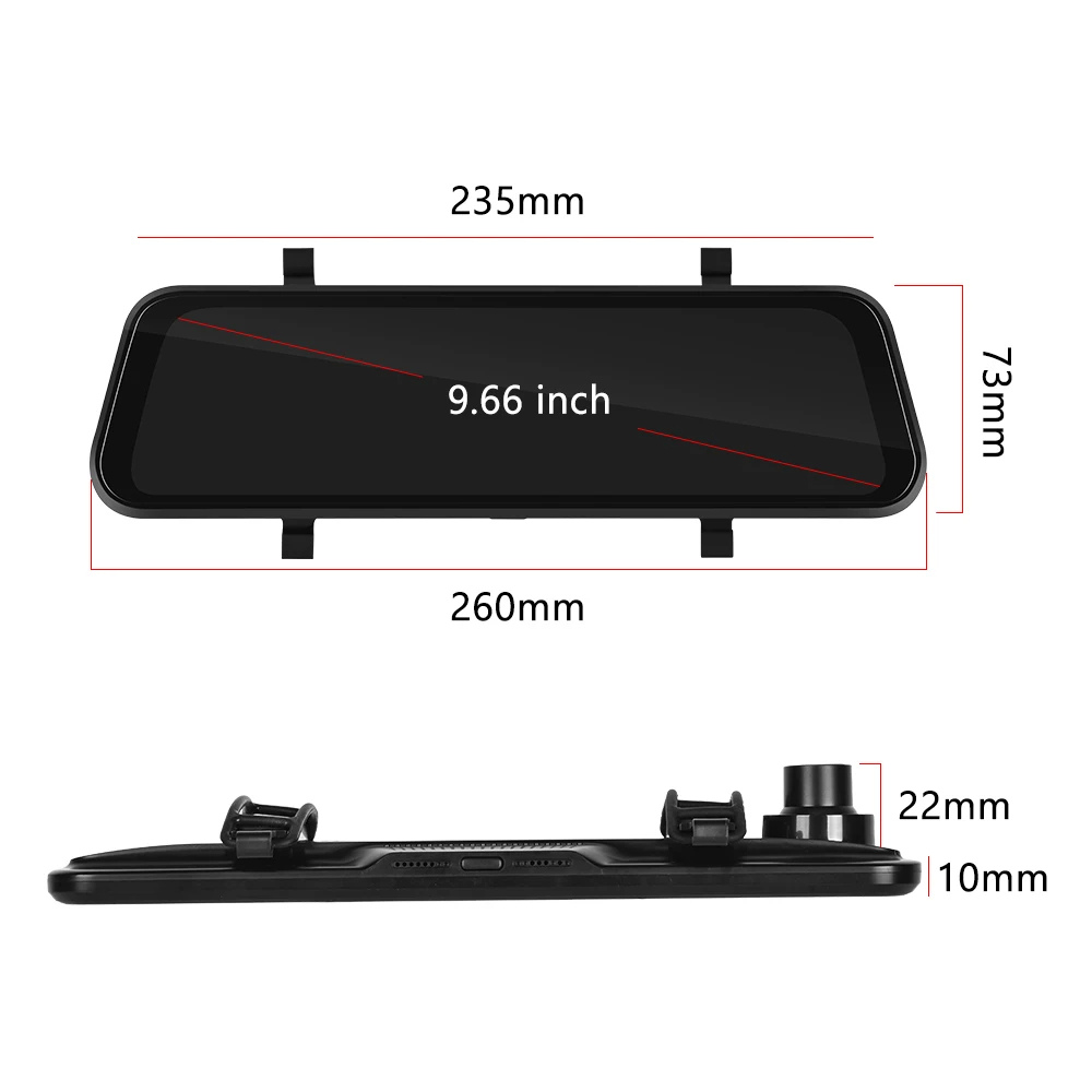 Ultra HD Spiegel Dashcam met Draadloze CarPlay & Android Auto