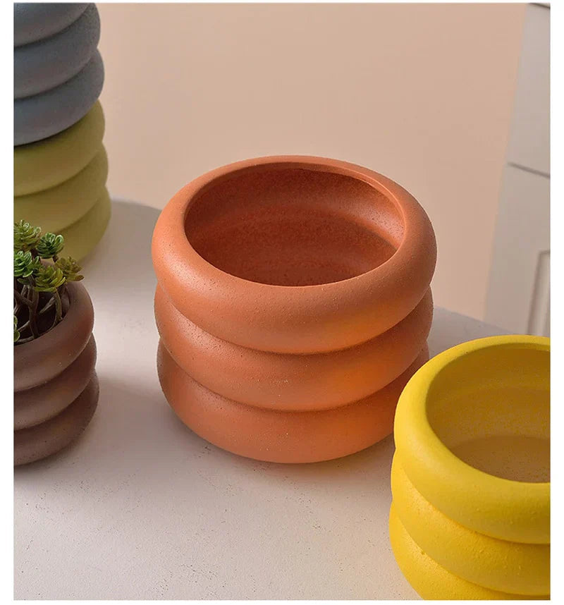 BubbleNest - Moderne Keramische Succulenten Pot met Speels Bubbel Design