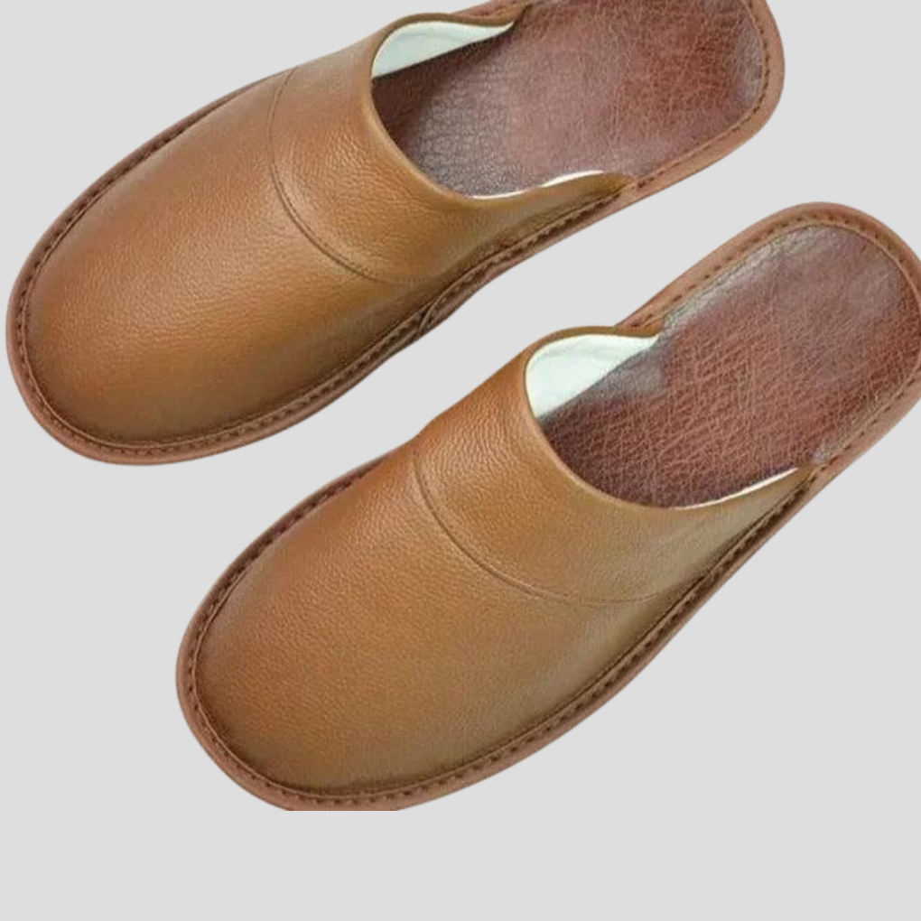 Heren leren pantoffels