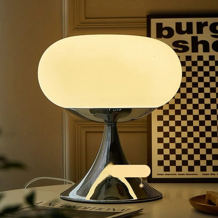 Lumière - Vintage Appel Tafellamp van Glas Met Bauhaus Stijl