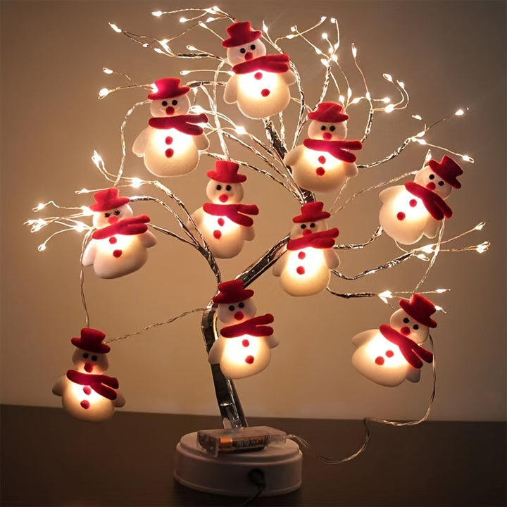 GlowFest - LED LichtSlinger Met Pluche Sneeuwpoppen 1.5m Warm Licht