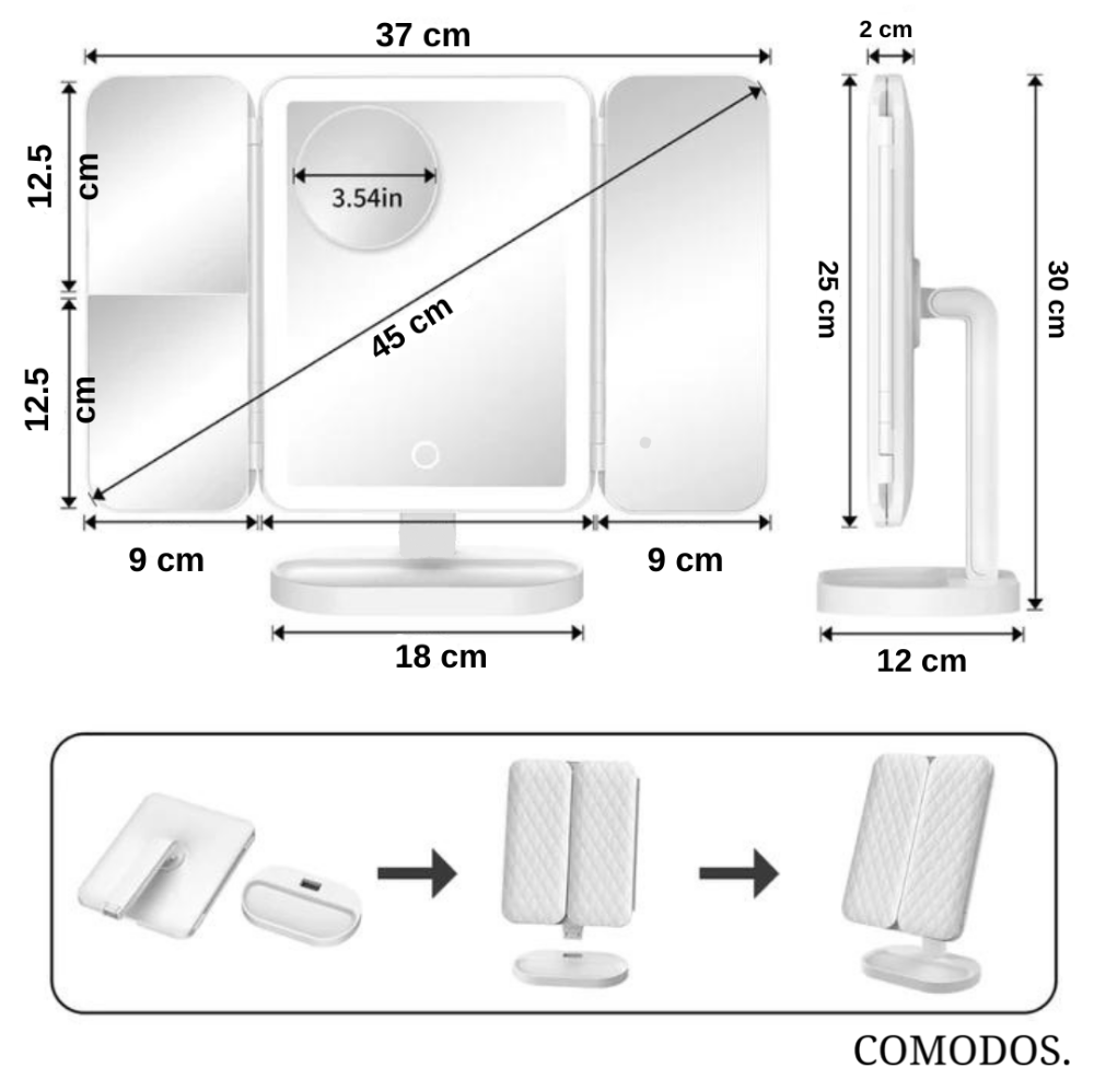 GlowMirror™ Pro | Vlekkeloze Verlichting, Altijd en Overal