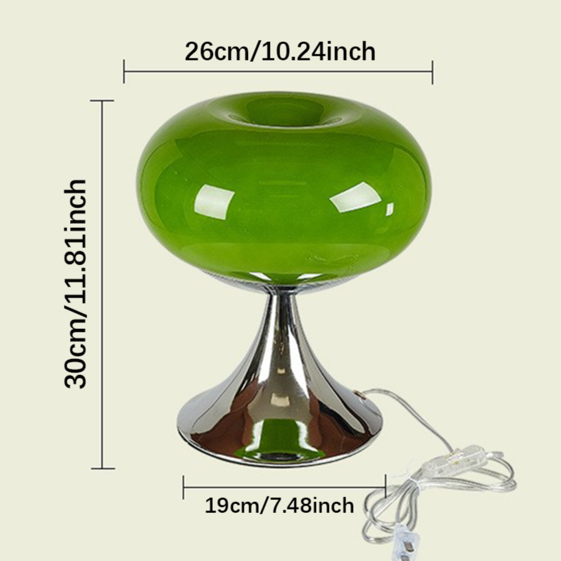 Lumière - Vintage Appel Tafellamp van Glas Met Bauhaus Stijl