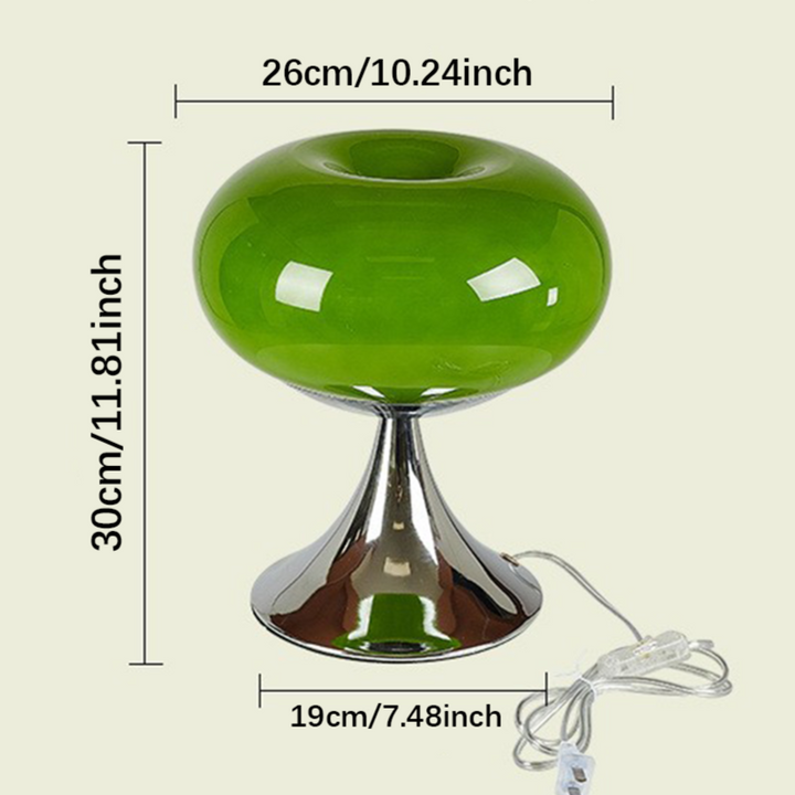 Lumière - Vintage Appel Tafellamp van Glas Met Bauhaus Stijl