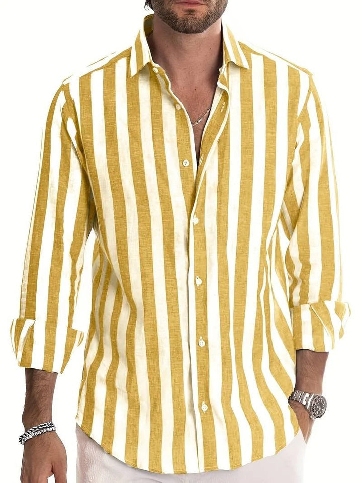 Gestreept herenshirt met lange mouwen