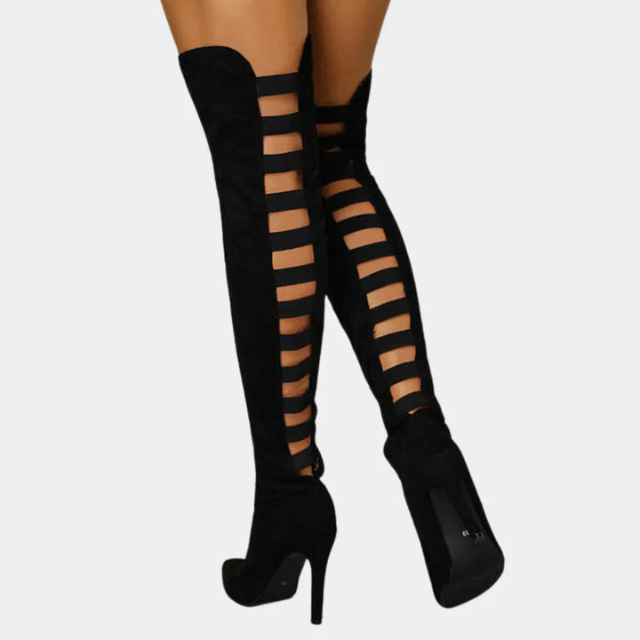 Suède Overknee met Sexy Hoge Hak