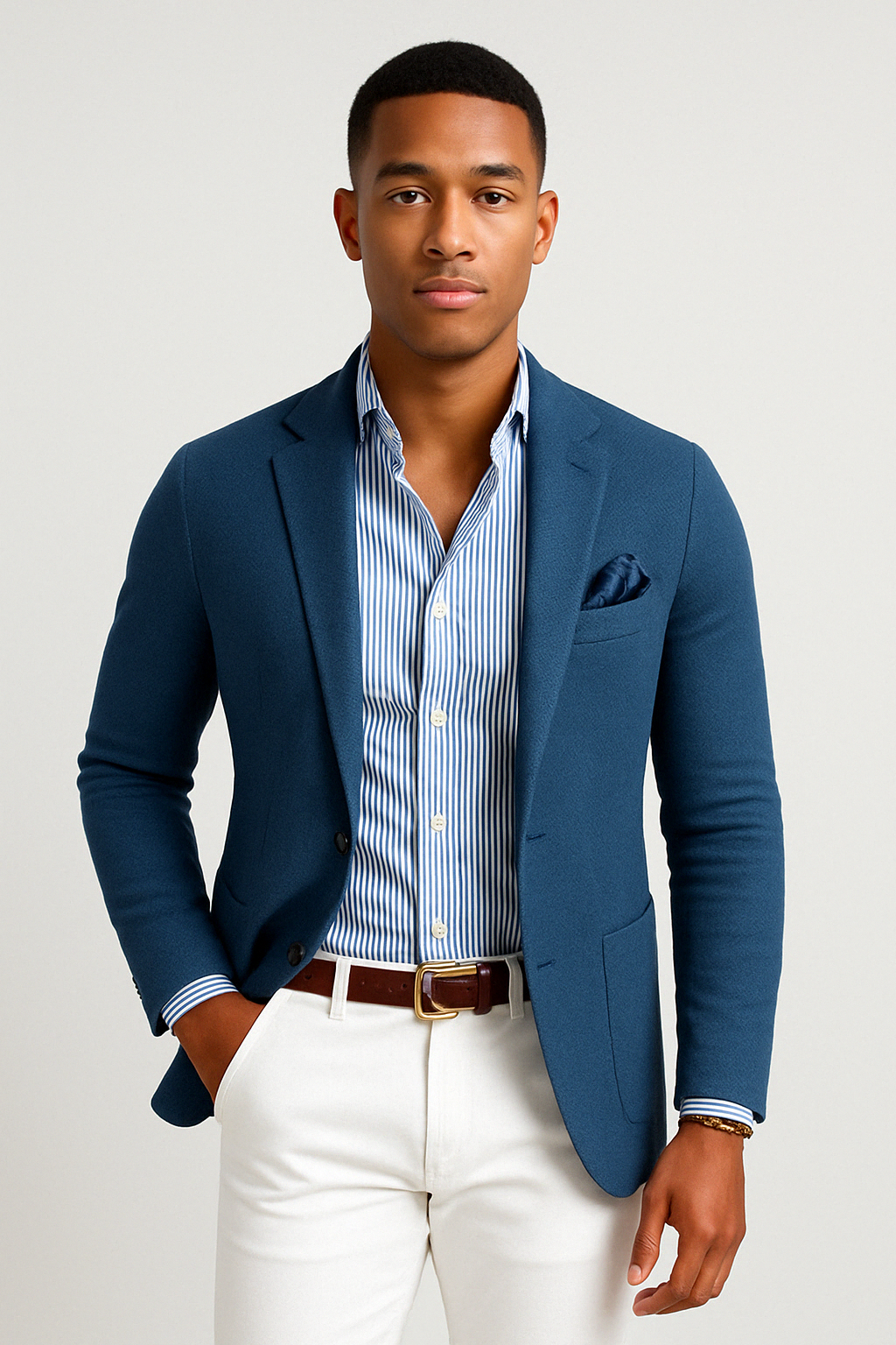 Stijlvolle Herenblazer met Casual Klepzakken