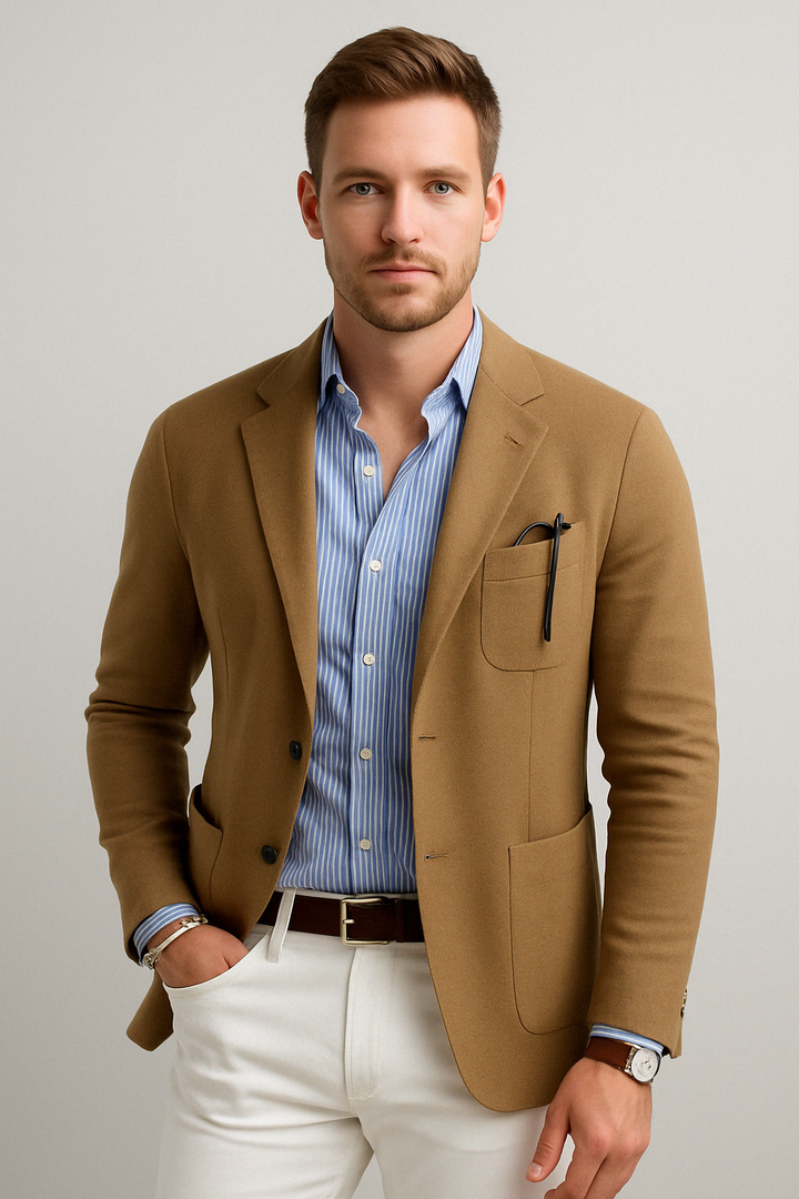 Stijlvolle Herenblazer met Casual Klepzakken