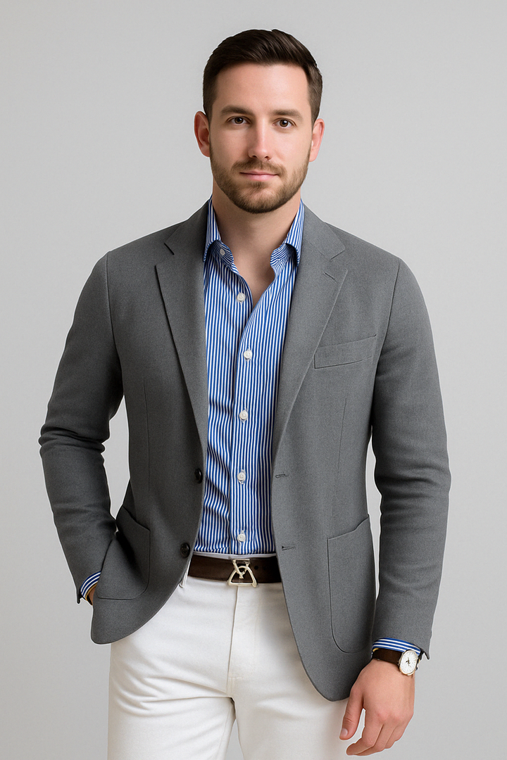 Stijlvolle Herenblazer met Casual Klepzakken