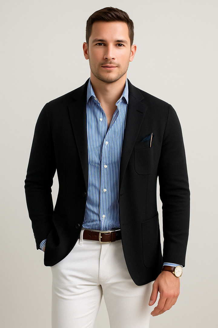 Stijlvolle Herenblazer met Casual Klepzakken