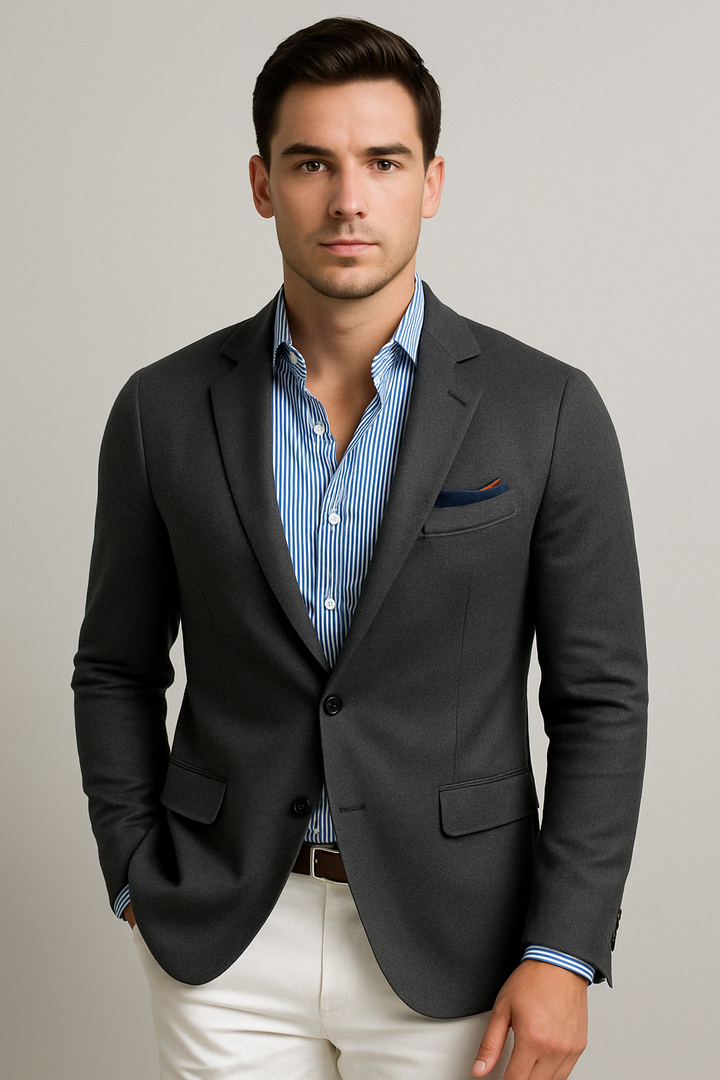 Stijlvolle Herenblazer met Casual Klepzakken