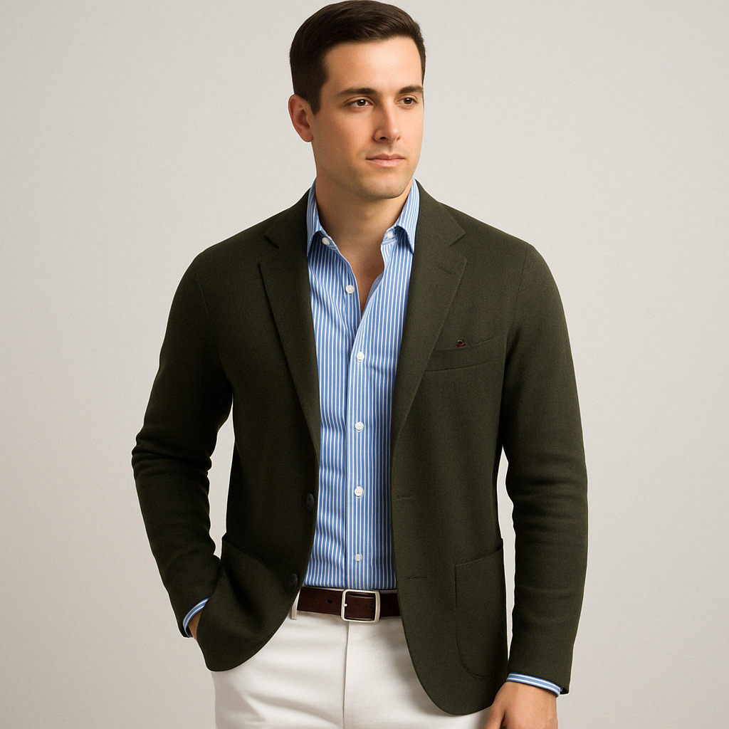 Stijlvolle Herenblazer met Casual Klepzakken