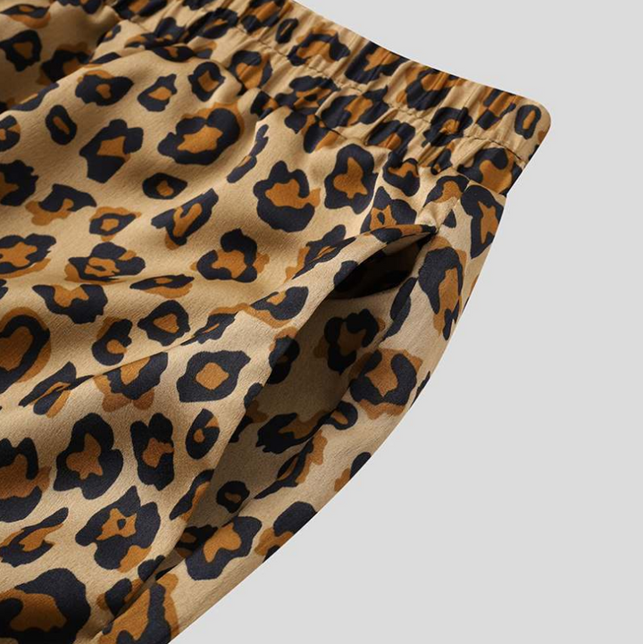 Tweedelige zomerset met dierenprint voor heren - Korte broek en shirt