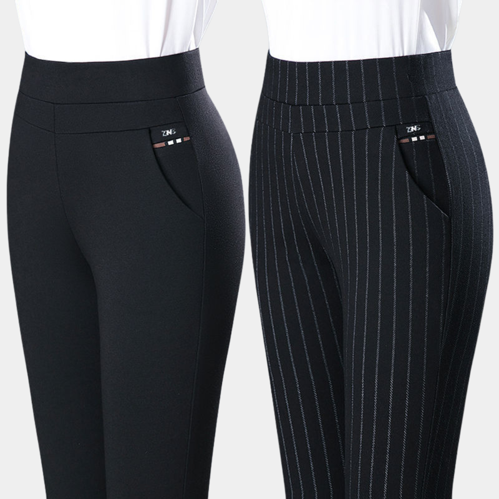 Comfortabele dames stretch broek met hoge taille