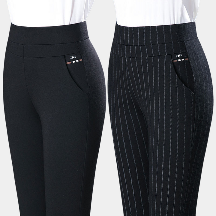 Comfortabele dames stretch broek met hoge taille