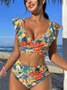 Tropische High Waist Bikini Set met Vrolijke Print