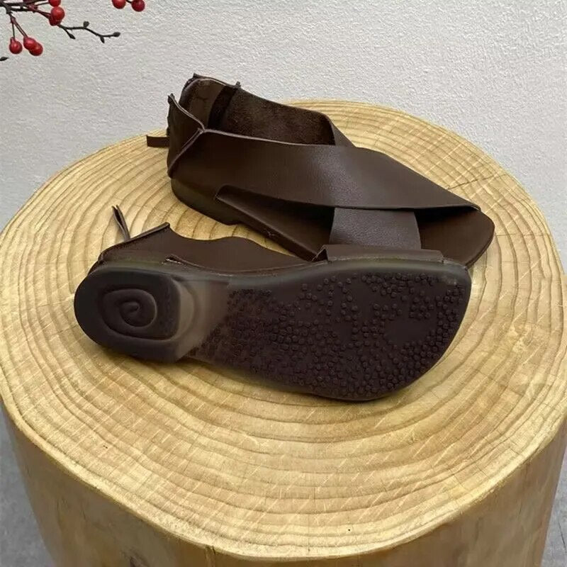 Lederen sandalen vrouw