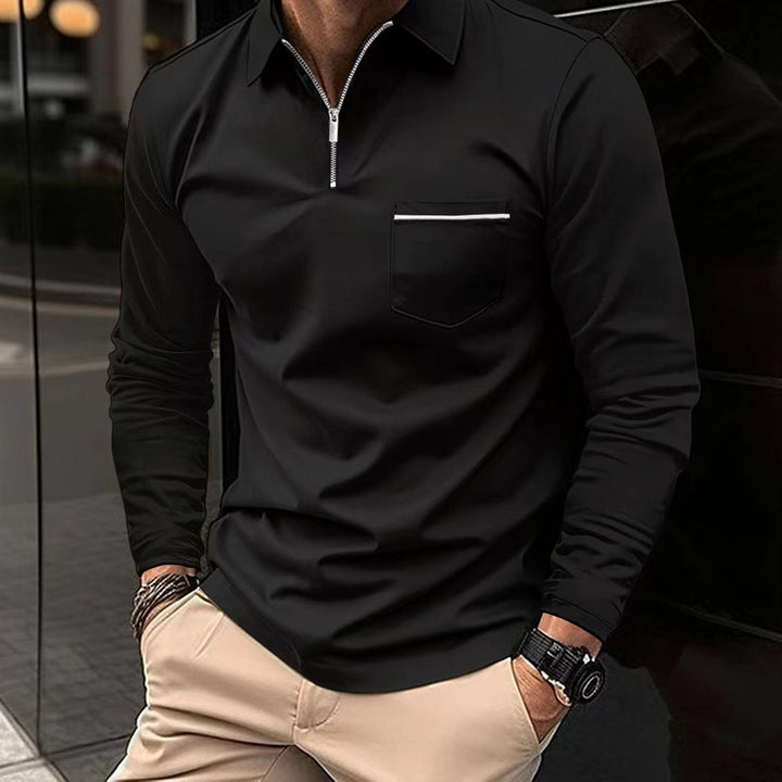 Casual heren poloshirt met voorzakken