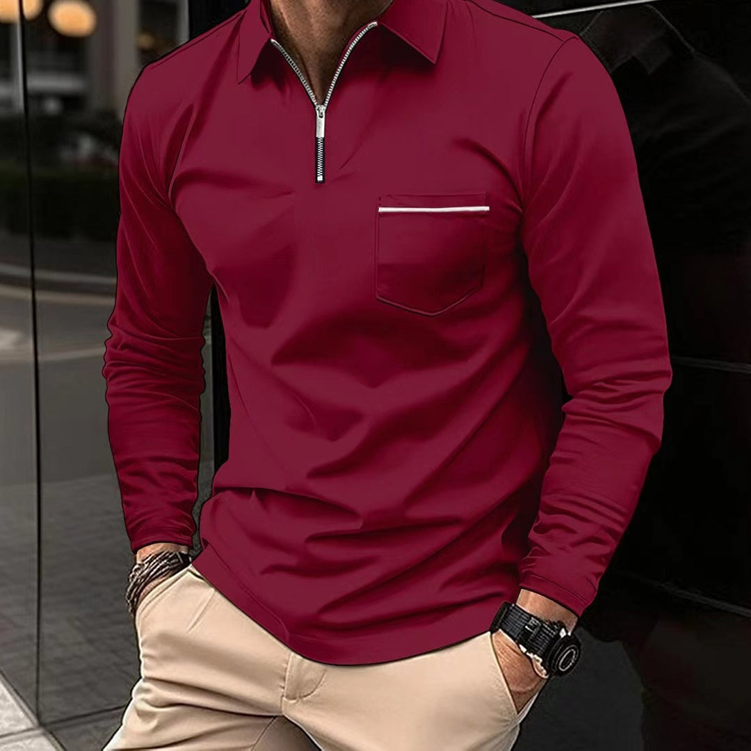 Casual heren poloshirt met voorzakken