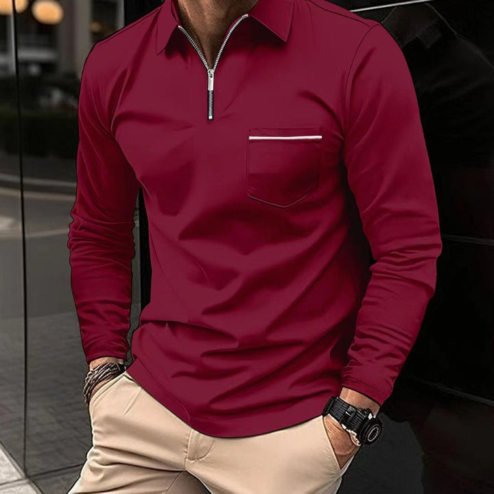 Casual heren poloshirt met voorzakken