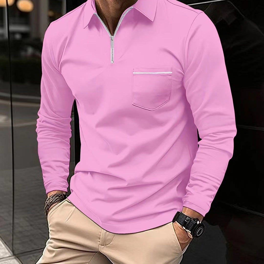 Casual heren poloshirt met voorzakken