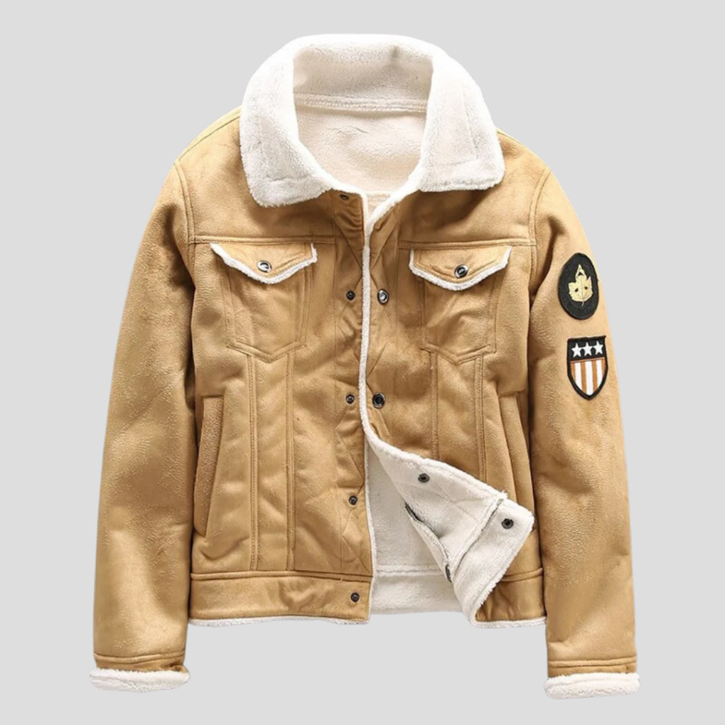 Suède bikerjack voor heren