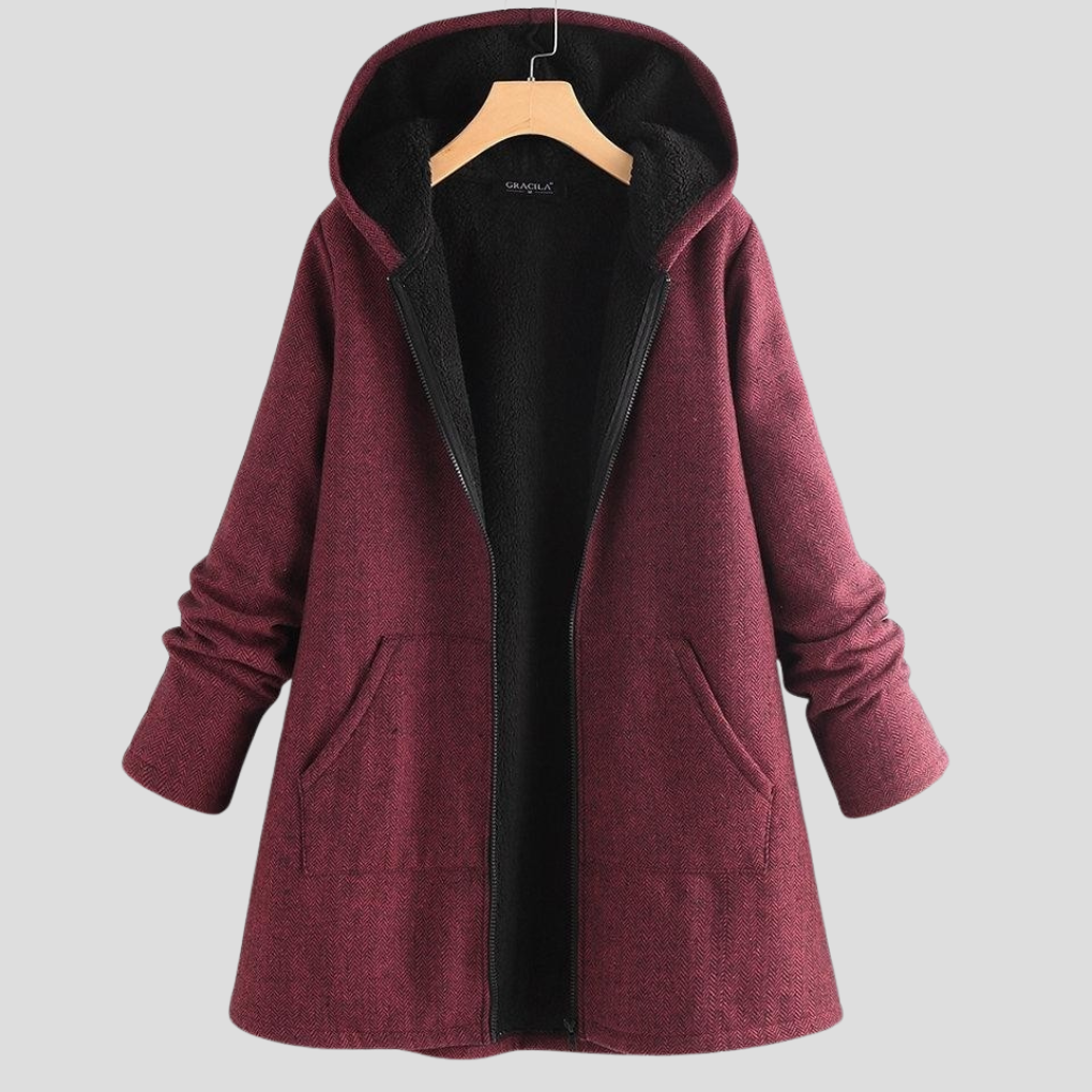 Dames "Stevige fleece jas met capuchon"