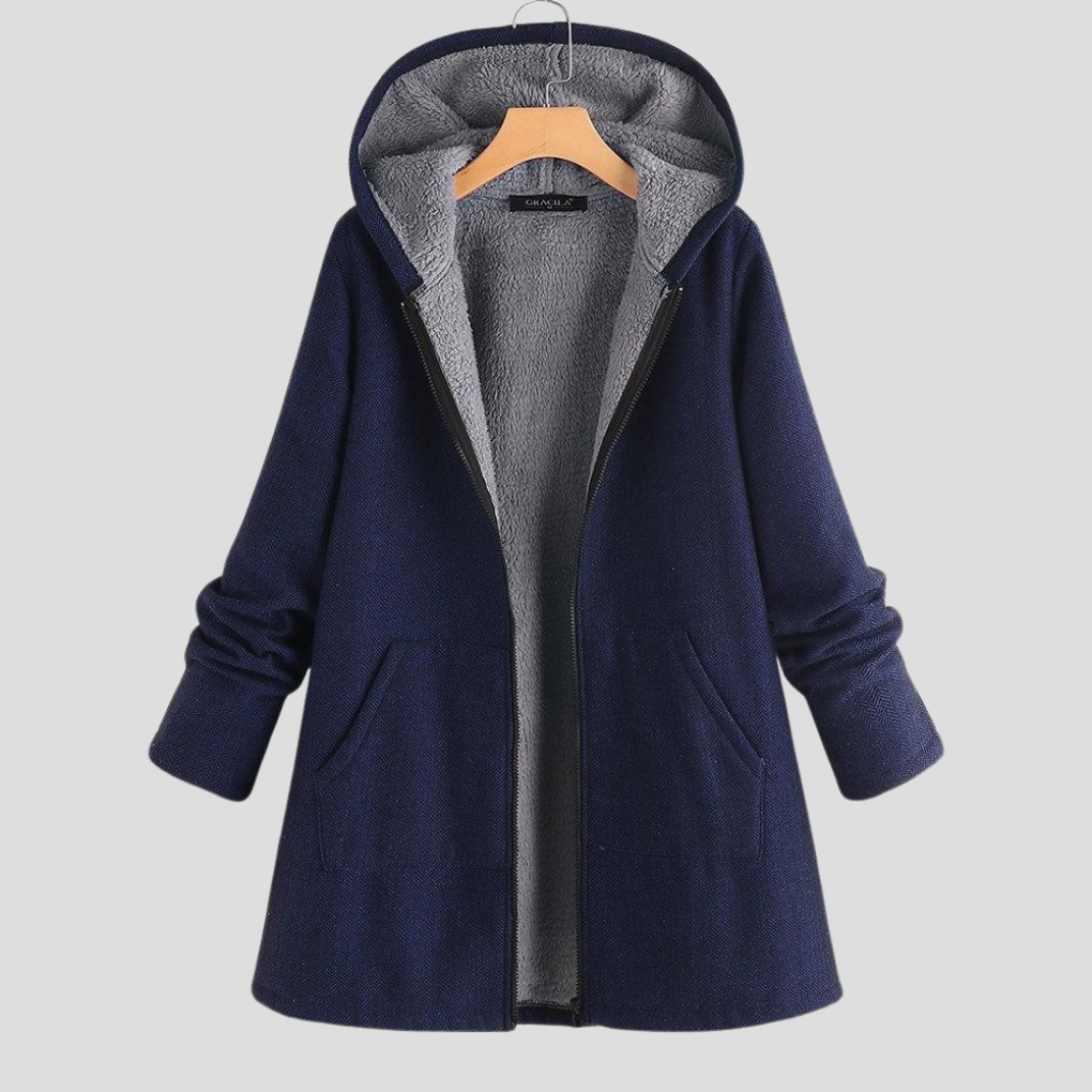 Dames "Stevige fleece jas met capuchon"