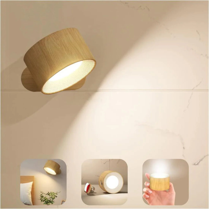 Draadloze 360° oplaadbare LED-wandlamp