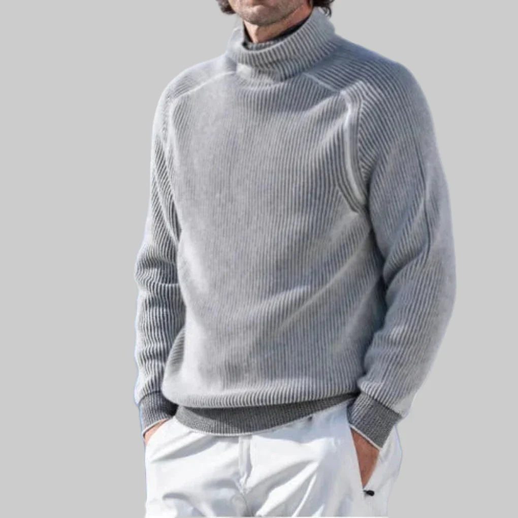 Heren coltrui, elegant effen gebreid