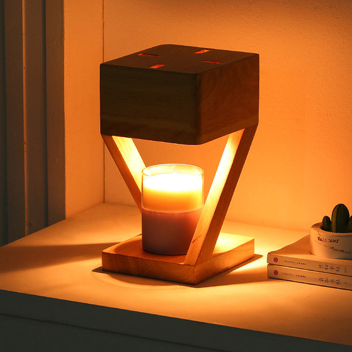AromaLicht - Houten Kaarswarmer Lamp Voor Sfeervolle Aromatherapie